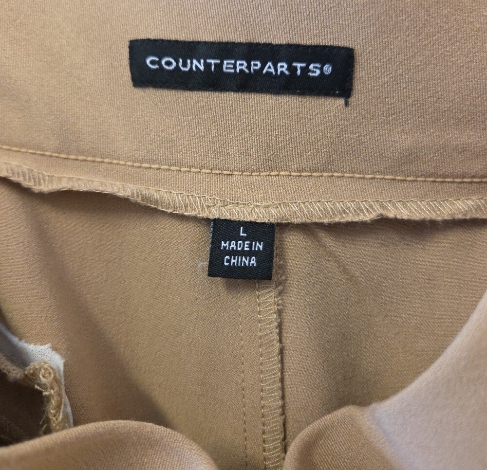 Countwrparts Women’s Stretch High-Rise Curvy Straight Leg Pants in Camel Size L - Picture 2 of 6